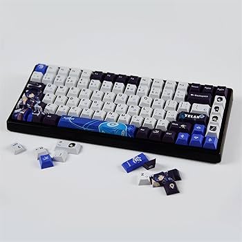 原神 PC Lounge キーボードセット 韓国限定 原神 ゲーミングキーボード (テーマPCルームシリーズ) 稲妻 韓国